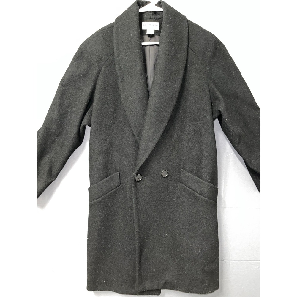 Preston & York Overcoat Womens 12‎ Petite Black Wool Shawl Collar Winter Wear